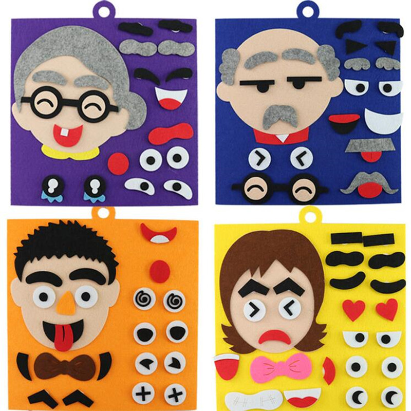 Miękki filc Wczesna edukacja Diy Craft włóknina Filcowa dekoracja twarzy Puzzle dla dzieci